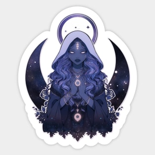 Galaxy Moon Goddess Sticker
